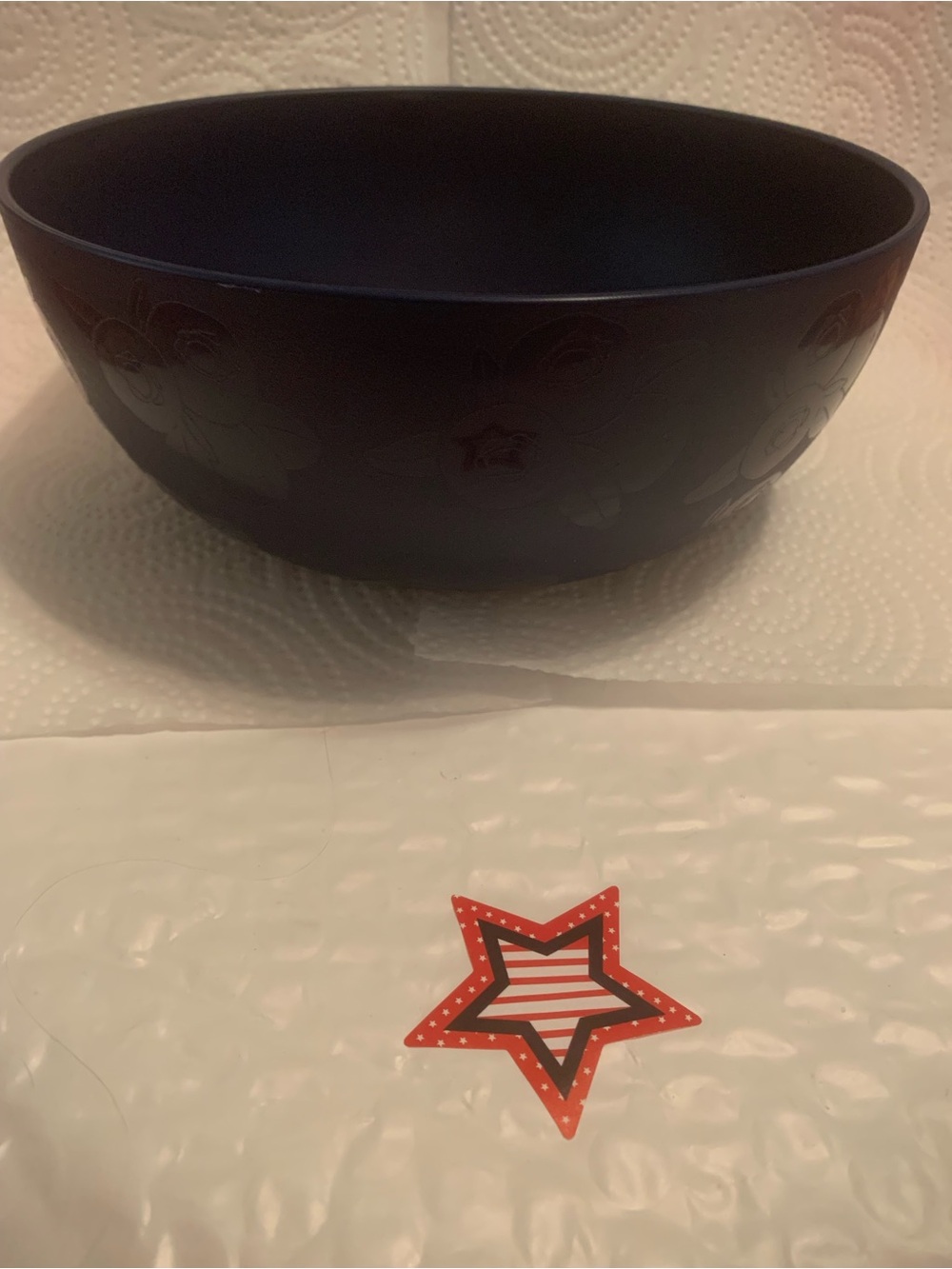 NEW Navy Blue Blueberry Plastic Bowl (1) 38 oz for Cereal Salad Snacks BPA free